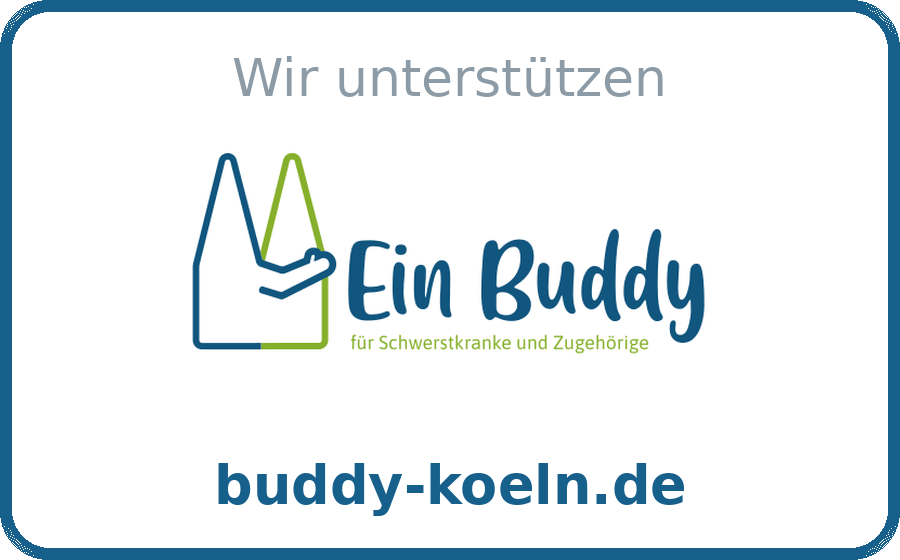 Buddy-Aufkleber: Wir unterstützen Ein Buddy · buddy-koeln.de